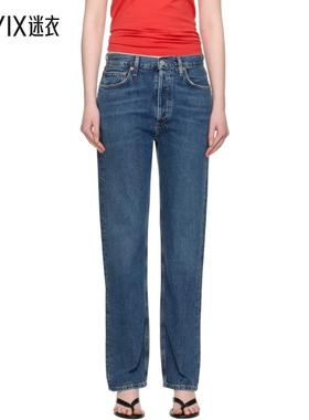 AGOLDE 女款蓝色 90's Pinch Waist Long High Rise Straight 牛