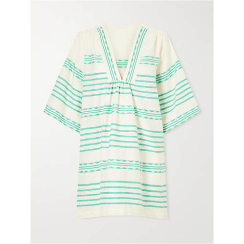 Lemlem 女士 FW26 短款连衣裙 Belkis 条纹棉质宽松长袍连衣裙