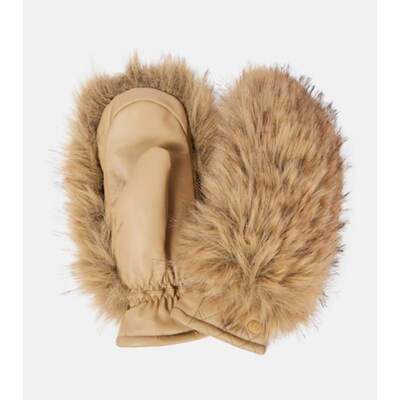 Goldbergh 女士 手套 Hill ski 人造皮草边皮革连指手套