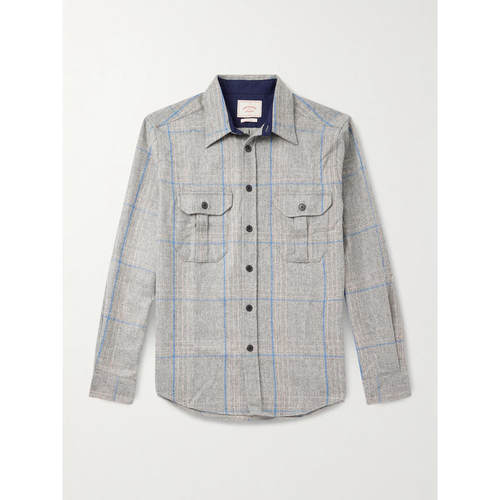 PORTUGUESE FLANNEL 男士 SS26 夹克 Fixon 格纹羊毛衬衫式衬衫