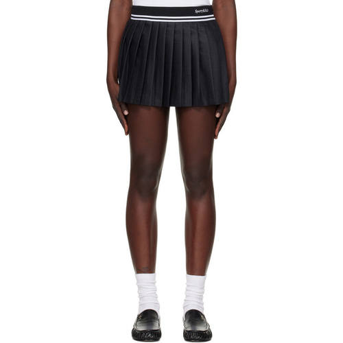 Sporty  Rich 女士 迷你裙 灰色 Abigail Wool Pleated 短裙