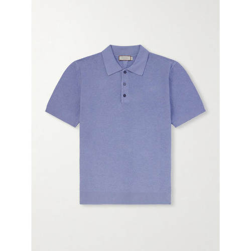 Canali 康钠丽 男士 SS26 POLO衫 棉质凸纹布