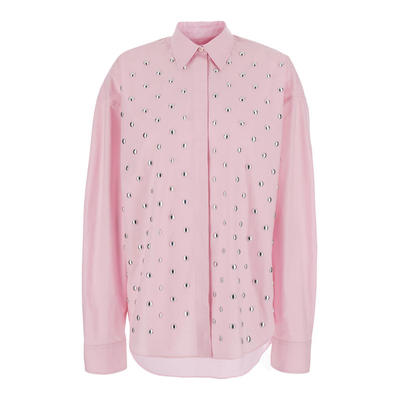 MSGM 女士 SS26 衬衫 'STUDDED SHIRT' Decorative 粉色铆钉棉质