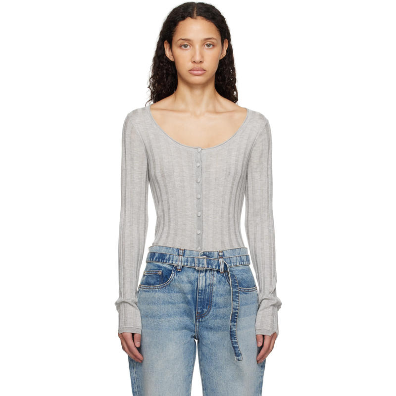 Proenza Schouler 女士 开衫 灰色 White Label 系列 Hattie 开衫