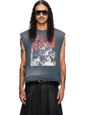 LỰU ĐẠN 男士 背心 灰色 Wadded Sleeveless T 恤