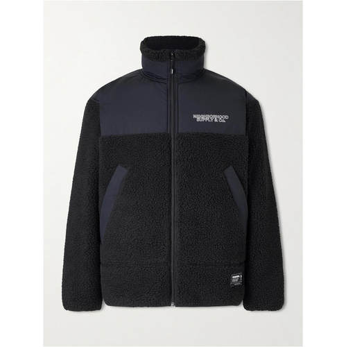 NEIGHBORHOOD 男士 SS26 卫衣 Shell-Trimmed Logo刺绣抓绒夹克