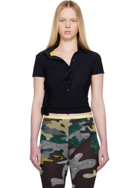 Ottolinger 女士 POLO衫 黑色 Twisted Reversed Polo 衫