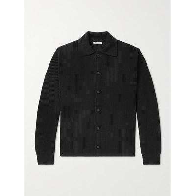 AURALEE 男士 SS26 开衫 罗纹针织羊毛衬衫式针织