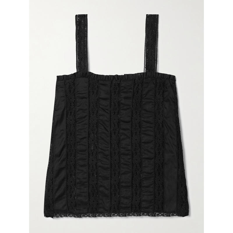 LORETTA CAPONI 女士 背心 Radda 荷叶边拼接棉纱蕾丝上衣背心