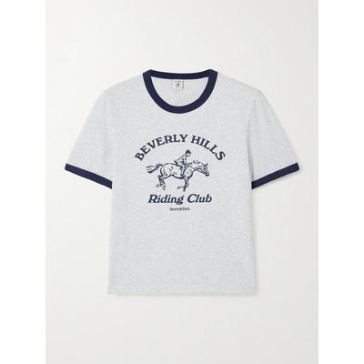 Sporty  Rich 女士 T恤 Riding Club two-tone 印花棉针织