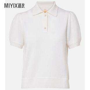 Des 女款 Jardin Orangers 针织羊绒Polo衫 迷衣时尚
