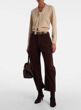 Nili Lotan 女款Shon barrel-leg 中腰长裤 迷衣时尚