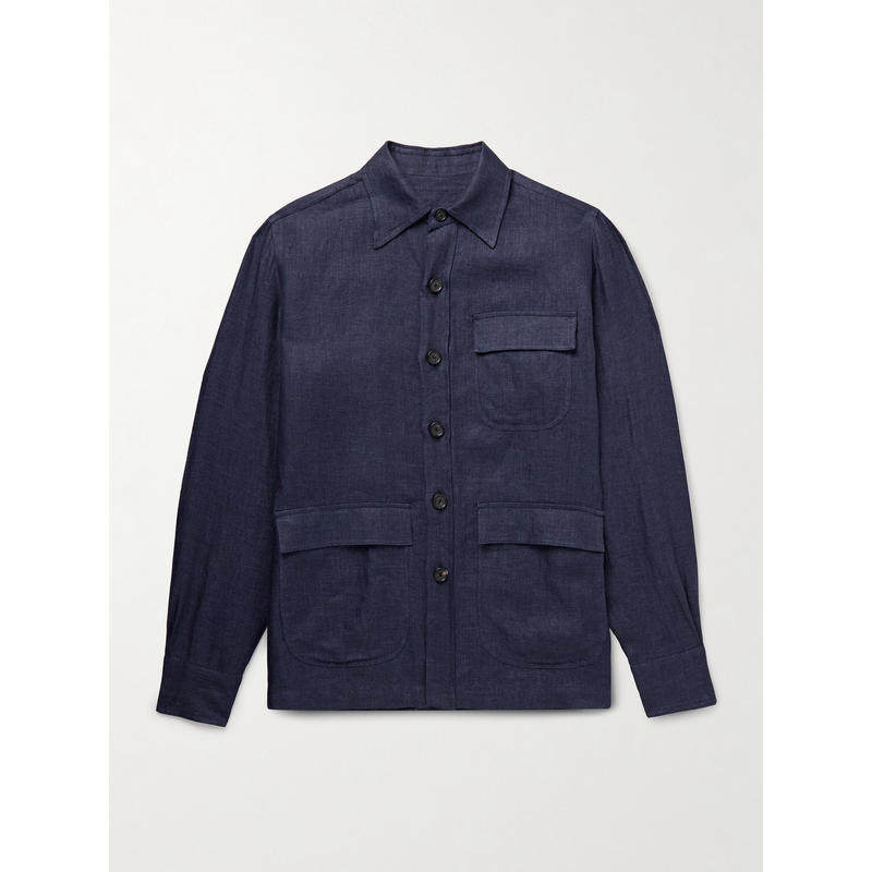 DE PETRILLO 男士 FW25 短裤 亚麻斜纹布衬衫式短裤,男装,短裤,淘宝优惠券,粉丝福利购,淘宝优惠卷