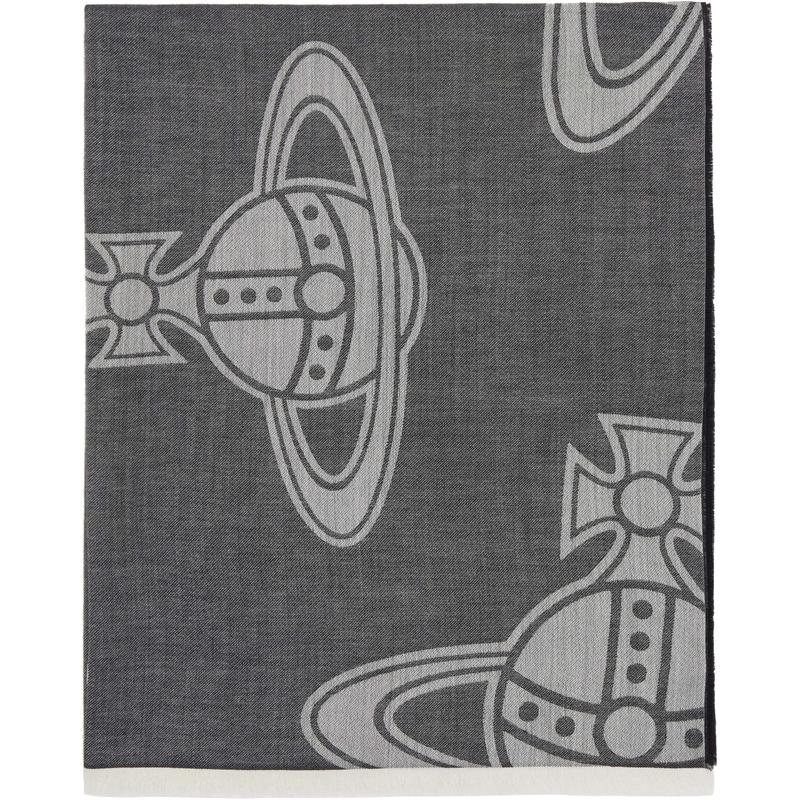 Vivienne Westwood 男士 围巾 灰色  黑色 Paris Orb Stole 围巾