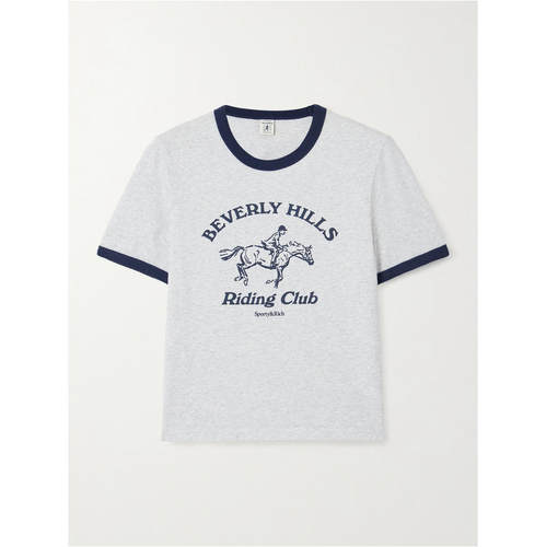 Sporty  Rich 女士 T恤 Riding Club two-tone 印花棉针织