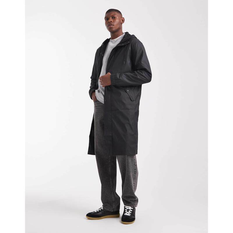 ASOS DESIGN 男士 夹克 设计长款风衣(黑色)
