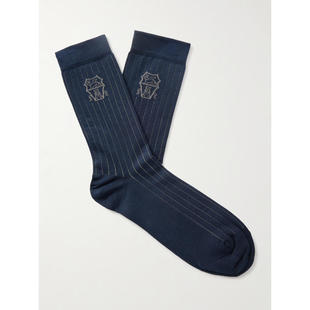 袜子 Brunello SS26 男士 Logo提花棉袜子 Cucinelli