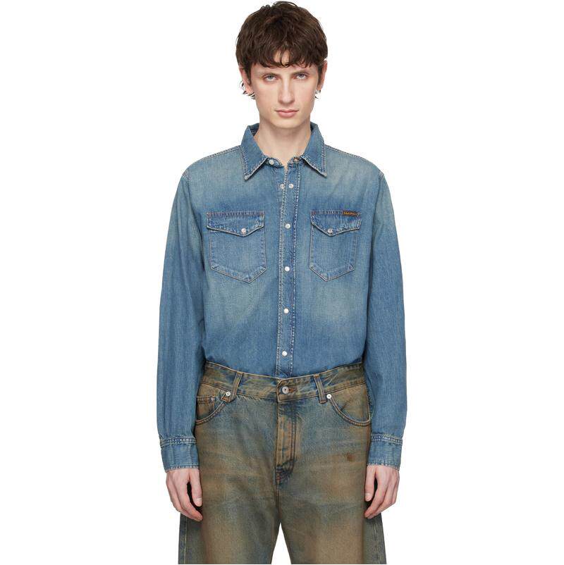 Nudie Jeans 男士 衬衫 蓝色 Gunnar 牛仔