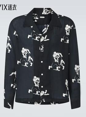 Bode 男款Football 轮廓印花亚麻衬衫 迷衣时尚