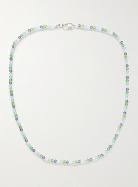 Hatton Labs 男士 SS25 项链/吊坠 Shore 纯银多宝石玻璃珠饰项链