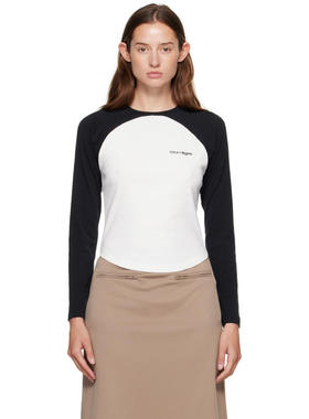 Courrèges 女士 T恤 白色  黑色 Circle Contrast T 恤