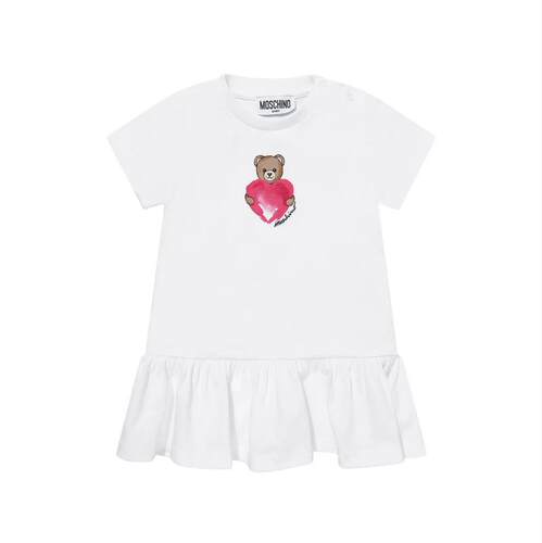 Moschino 莫斯奇诺 女童 SS26 中长连衣裙 白色连衣裙童装