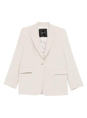 Pinko 品高 女士 SS26 西装外套 浅灰色耸肩翻领夹克