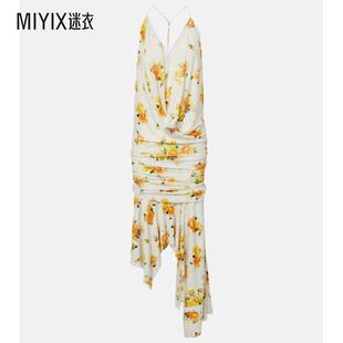 Studios Dikata Acne 女款 花朵不对称中长连衣裙 迷衣时尚