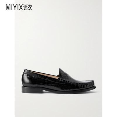 [秋冬新品]Stuart WeitzmanSW 女款LOTTIE 黑色皮质乐福鞋 迷衣时