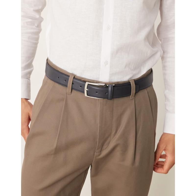 ASOS DESIGN 男士 腰带 smart 设计仿皮皮带(海军蓝)