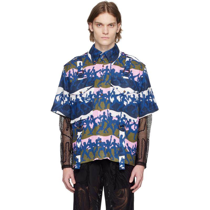 Charles Jeffrey Loverboy 男士 衬衫 蓝色 Cargo 衬衫