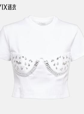 AREA 女款水晶装饰针织T恤 迷衣时尚