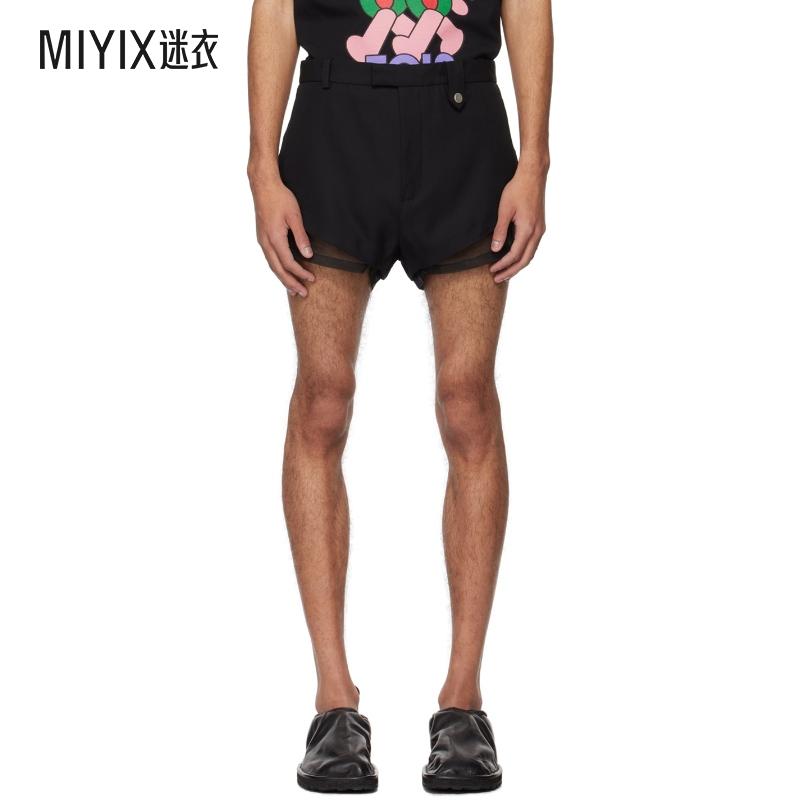 EGONLAB  男 黑色 Exposed Lining 短裤 迷衣时尚