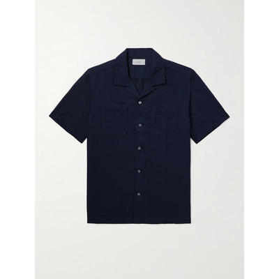 MR P. 男士 FW25 衬衫 Michael 2 可拆卸领棉麻混纺斜纹布