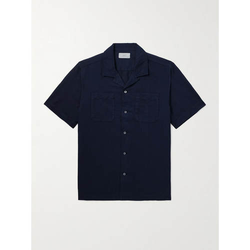 MR P. 男士 FW25 衬衫 Michael 2 可拆卸领棉麻混纺斜纹布