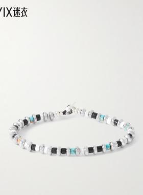 【早秋新品】MIKIA  男款纯银多宝石珠饰手链 迷衣时尚