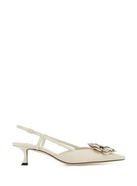 Jimmy Choo 女士 SS26 高跟鞋 Mimmi 纳巴革浅口鞋(米白色)