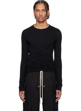 Rick Owens 瑞克·欧文斯 男士 T恤 黑色 Temple Double 长袖