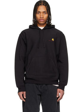 Carhartt WIP卡哈特 男士 卫衣 黑色 American Script 连帽衫