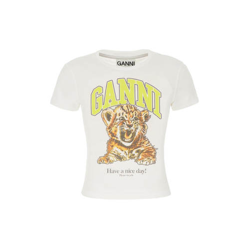 Ganni 甘尼 女士 FW26 T恤 白色棉质