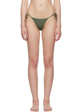 Matteau 女士 泳裤 绿色系带比基尼泳裤