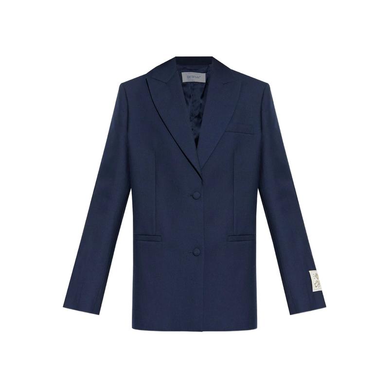 Off-White 女士 FW25 夹克 Logo貼片單排扣夾克