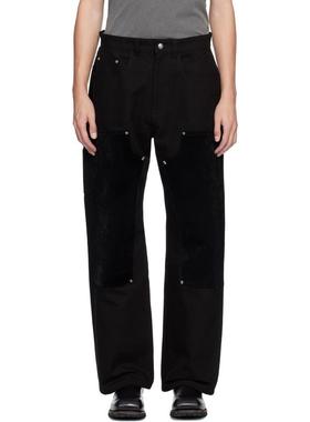 Andersson Bell 男士 牛仔长裤 黑色 Carpenter Wide-Leg 牛仔裤