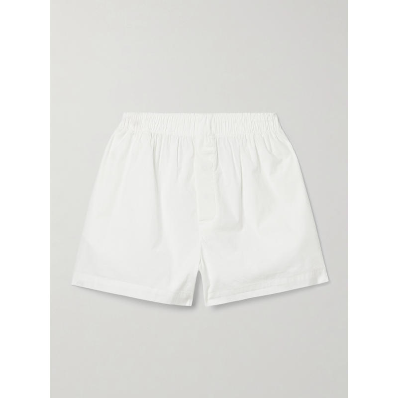 SKIMS 女士 平角内裤 棉混纺府绸雪白色四角裤