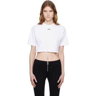 Off-White 女士 T恤 白色 OFF Stamp Rib Cropped