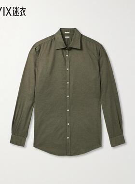 Massimo Alba 男款Genova 剪口领棉/青年布衬衫 迷衣时尚