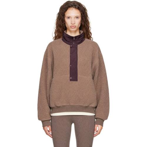 Entire Studios 女士 卫衣 棕色 System Half Zip Fleece 套头衫
