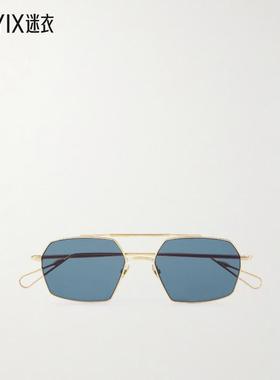 AHLEM 男款Haussmann 飞行员镀金太阳眼镜 迷衣时尚