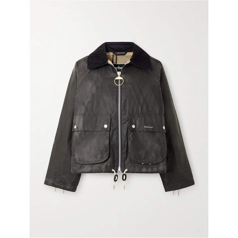 Barbour 巴伯尔 女士 FW26 夹克 Marron 皮革灯芯绒饰边打蜡棉
