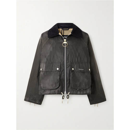 Barbour 巴伯尔 女士 FW26 夹克 Marron 皮革灯芯绒饰边打蜡棉